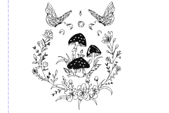 Whimsical Mushroom Butterfly Flowers