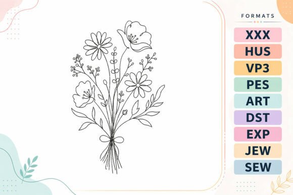 Wildflower Bouquet Floral Review for Embroidery Sellers
